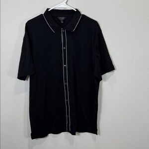 Banana Republic Black Short Sleeve Button Down polo Shirt‎